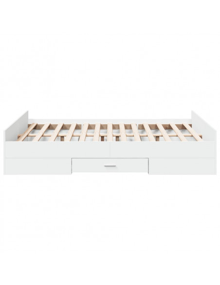 Giroletto con Cassetti Bianco 140x190 cm in Legno Multistrato