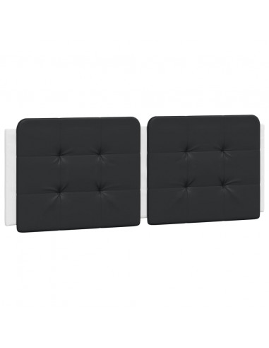 Giroletto con Testiera Nero e Bianco 120x200 cm in Similpelle