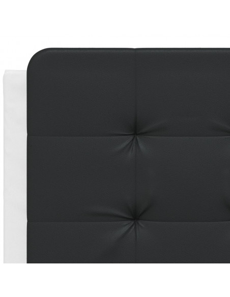 Giroletto con Testiera Nero e Bianco 120x200 cm in Similpelle
