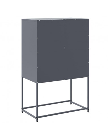 Mobile TV Nero 68x39x60,5 cm in Acciaio