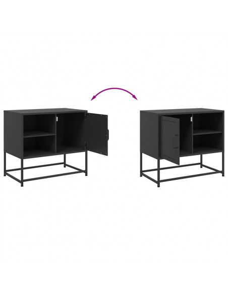Mobile TV Nero 68x39x60,5 cm in Acciaio
