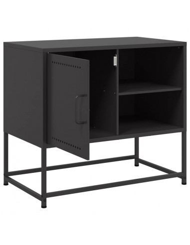 Mobile TV Nero 68x39x60,5 cm in Acciaio