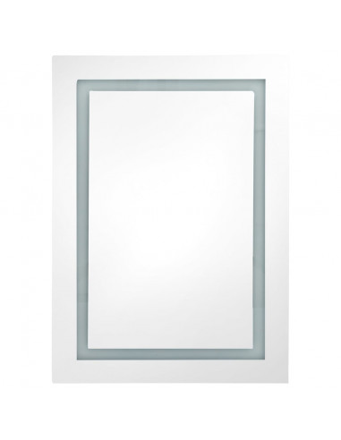 Armadietto Bagno con Specchio e LED Grigio 50x13x70 cm