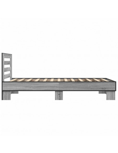 Giroletto Grigio Sonoma 90x200 cm Legno Multistrato e Metallo