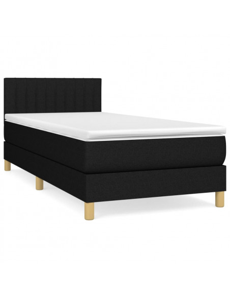 Giroletto a Molle con Materasso Nero 90x200 cm in Tessuto
