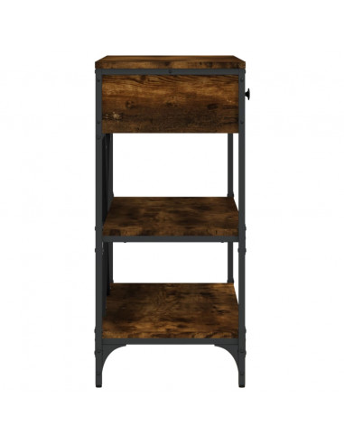 Tavolino Consolle Cassetti e Ripiani Rovere Fumo Multistrato