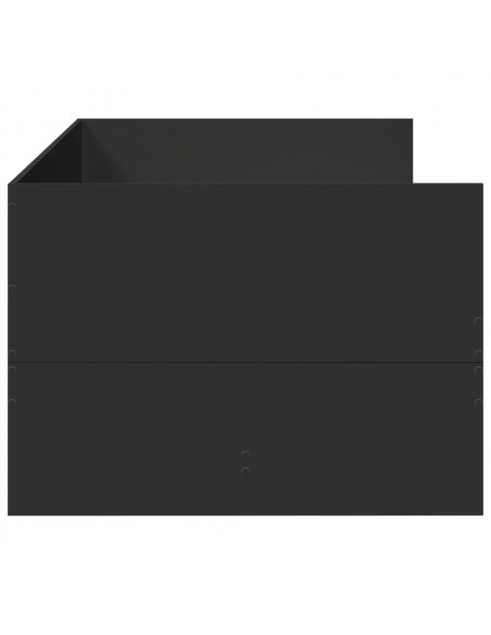 Divano Letto con Cassetti Nero 90x190 cm in Legno Multistrato