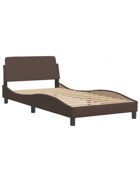 Letto con Materasso Marrone 100x200cm in Similpelle