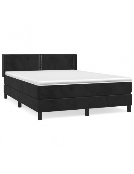 Giroletto a Molle con Materasso Nero 140x190 cm in Velluto