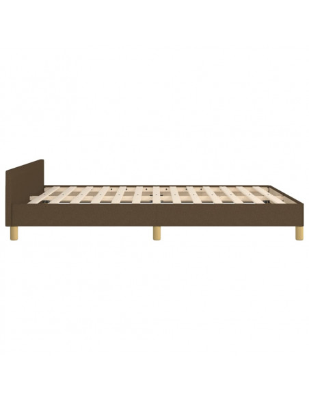 Giroletto con Testiera Marrone Scuro 140x200 cm in Tessuto