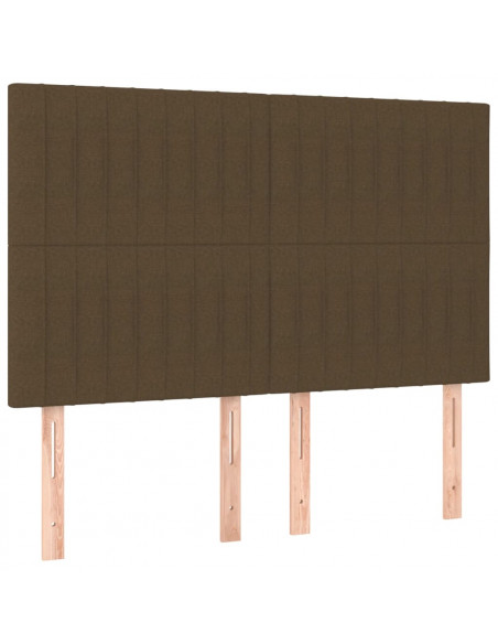 Giroletto con Testiera Marrone Scuro 140x200 cm in Tessuto