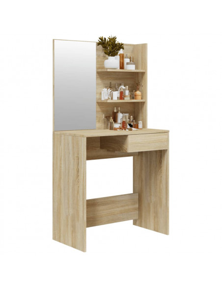 Toeletta con Specchio Rovere Sonoma 74,5x40x141 cm