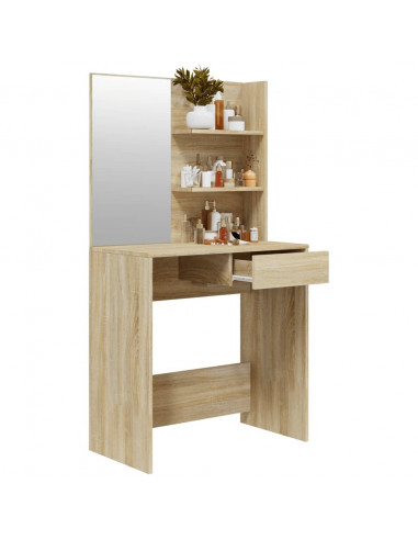 Toeletta con Specchio Rovere Sonoma 74,5x40x141 cm