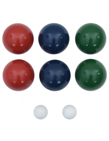 Set Bocce 8 pz con Custodia Trasporto in Legno Massello di Pino