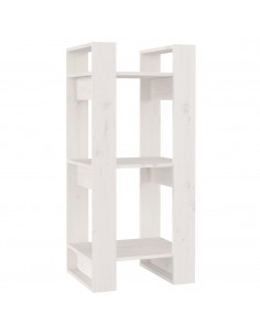 Libreria/Divisorio Bianco 41x35x91 cm in Legno Massello di Pino 2
