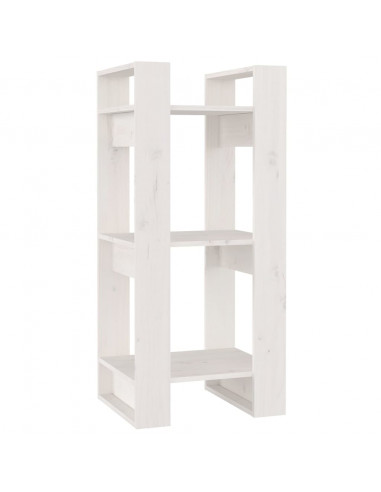 Libreria/Divisorio Bianco 41x35x91 cm in Legno Massello di Pino