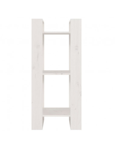 Libreria/Divisorio Bianco 41x35x91 cm in Legno Massello di Pino