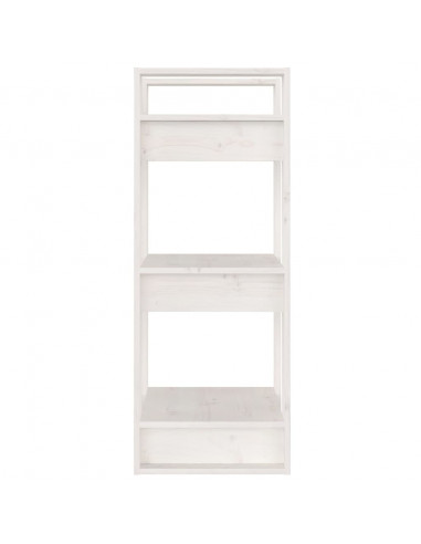 Libreria/Divisorio Bianco 41x35x91 cm in Legno Massello di Pino