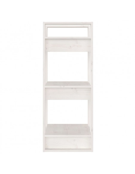 Libreria/Divisorio Bianco 41x35x91 cm in Legno Massello di Pino