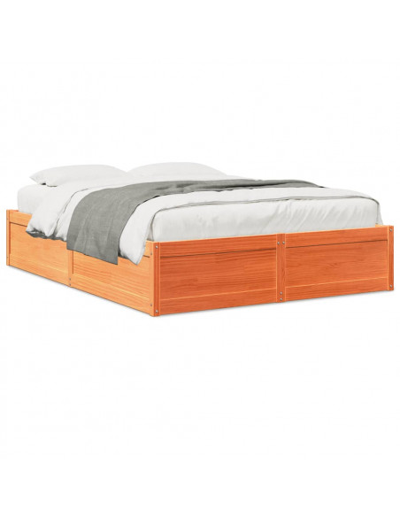 Giroletto Marrone Cera 140x190 cm in Legno Massello di Pino
