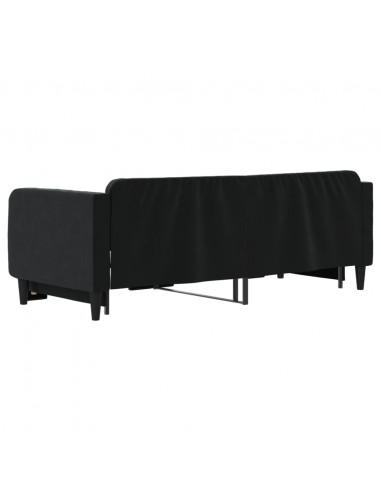 Divano Letto con Letto Estraibile Nero 90x200 cm in Velluto
