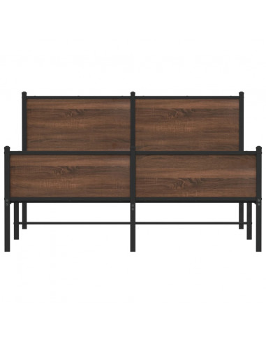 Giroletto Testiera e Pediera Metallo Rovere Marrone 140x200 cm