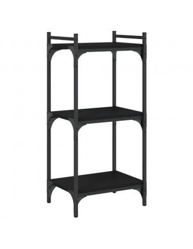 Libreria a 3 Ripiani Nera 40x30x86 cm in Legno Multistrato