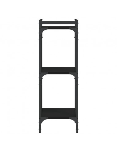 Libreria a 3 Ripiani Nera 40x30x86 cm in Legno Multistrato