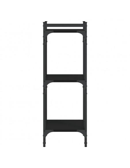 Libreria a 3 Ripiani Nera 40x30x86 cm in Legno Multistrato