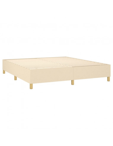 Giroletto a Molle con Materasso Crema 180x200 cm in Tessuto