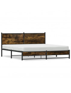 Giroletto senza Materaso in Metallo Rovere Fumo 180x200 cm 2