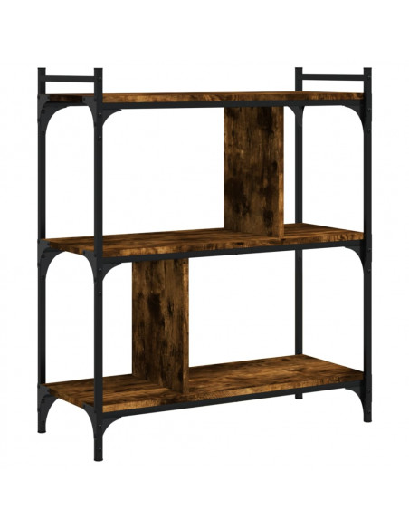 Libreria Rovere Fumo 3 Ripiani 76x32x88 cm Legno Multistrato