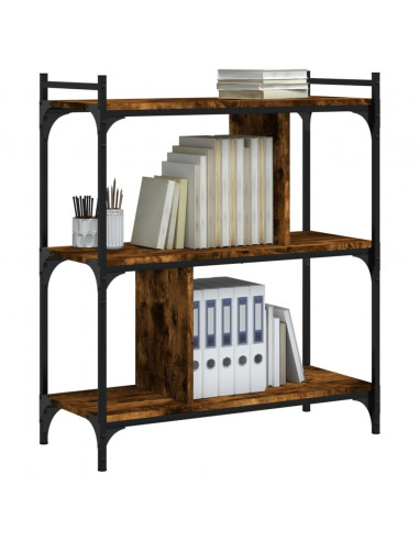 Libreria Rovere Fumo 3 Ripiani 76x32x88 cm Legno Multistrato