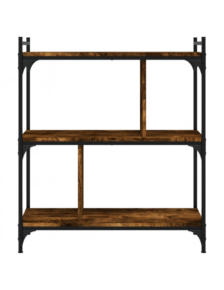 Libreria Rovere Fumo 3 Ripiani 76x32x88 cm Legno Multistrato
