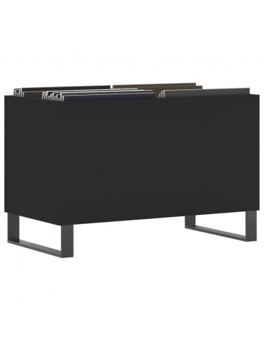Mobile Porta Dischi Nero 74,5x38x48 cm in Legno Multistrato