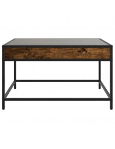 Tavolino da Salotto con LED Infinity Rovere Fumo 70x50x41 cm 2