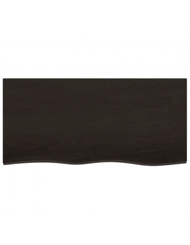Piano Bagno Marrone Scuro 100x50x(2-6)cm Legno Trattato