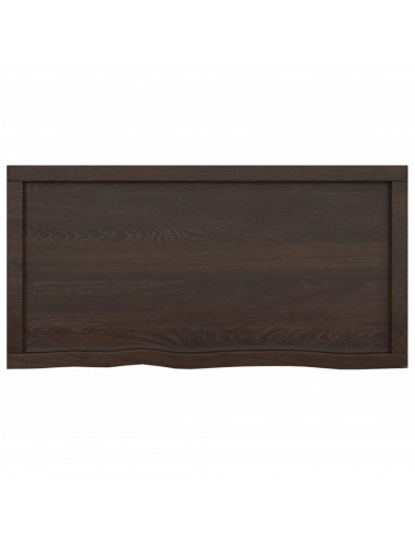 Piano Bagno Marrone Scuro 100x50x(2-6)cm Legno Trattato