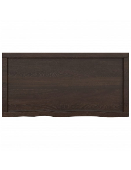 Piano Bagno Marrone Scuro 100x50x(2-6)cm Legno Trattato