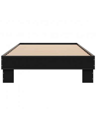 Giroletto Nero 90x200 cm in Legno Multistrato e Metallo