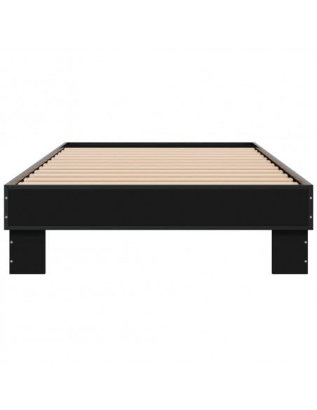 Giroletto Nero 90x200 cm in Legno Multistrato e Metallo