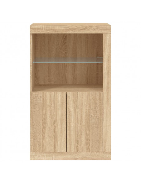 Armadietto con Luci LED Rovere Sonoma in Legno Multistrato