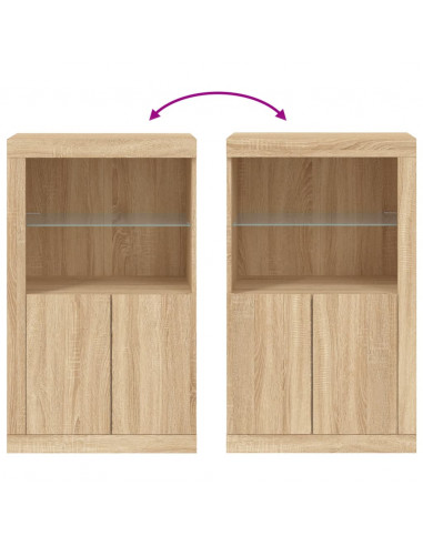 Armadietto con Luci LED Rovere Sonoma in Legno Multistrato