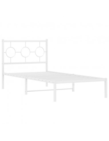 Giroletto con Testiera Metallo Bianco 90x200 cm