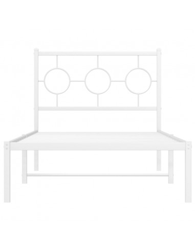 Giroletto con Testiera Metallo Bianco 90x200 cm