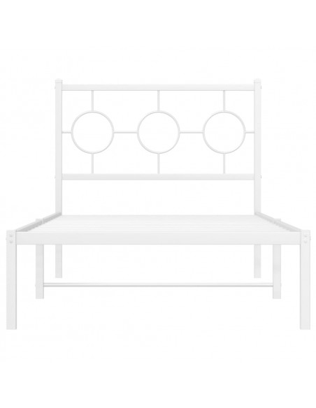 Giroletto con Testiera Metallo Bianco 90x200 cm