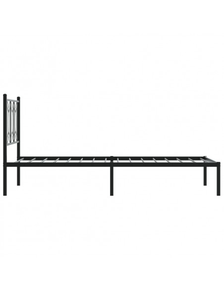 Giroletto con Testiera in Metallo Nero 90x200 cm