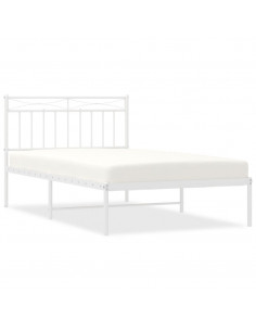 Giroletto con Testiera Metallo Bianco 107x203 cm 2