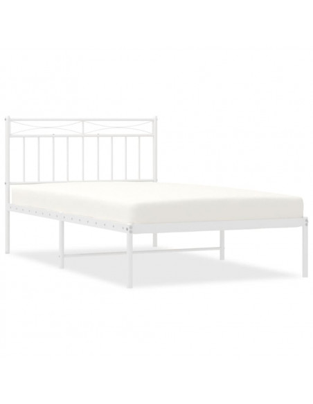 Giroletto con Testiera Metallo Bianco 107x203 cm