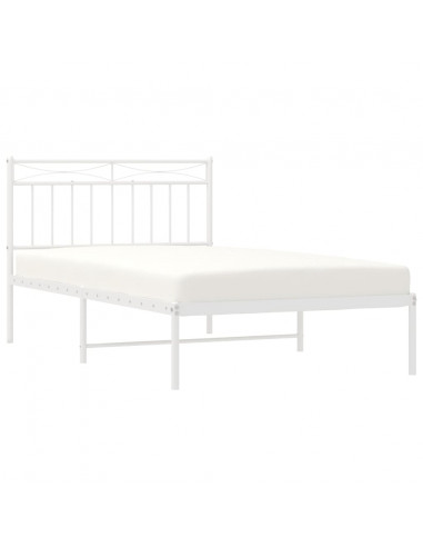 Giroletto con Testiera Metallo Bianco 107x203 cm